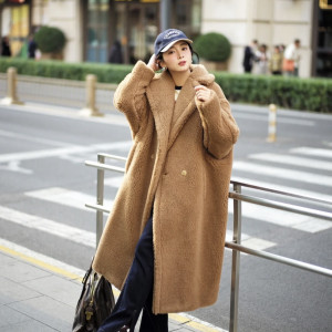 테디베어 롱 무스탕 코트