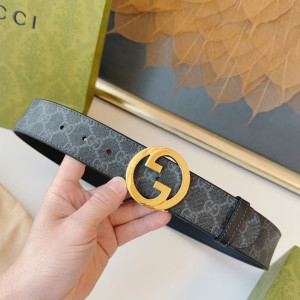 GUCCI 더블G 원형 버클 레더 벨트