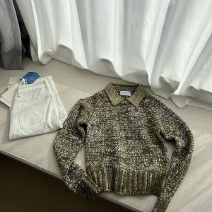 Tory Burch 페이크 레이어드 컬러풀 니트