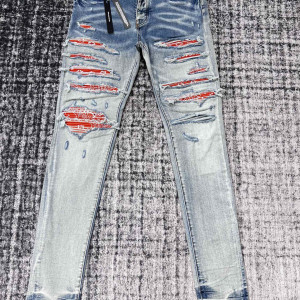 워싱 데미지 스키니 청바지