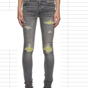 그레이 디스트로이드 스키니 진